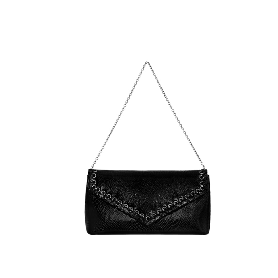 美品 Rebecca Minkoff クラッチ Rebecca Minkoff Whip Clutch, Black, Shellac Hardware